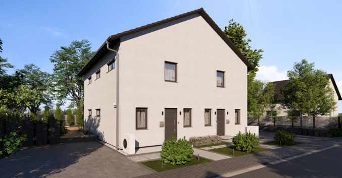 Mehrfamilienhaus Generation 19 von allkauf, Vorderansicht am Tag