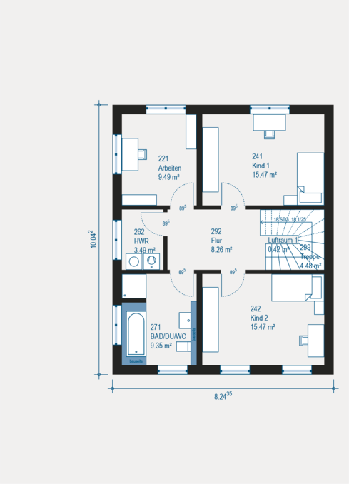 Grundriss Obergeschoss Mehrfamilienhaus Double 12 TF von allkauf