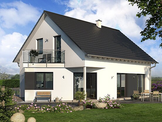 Einfamilienhaus Home 7 von allkauf, Ansicht Garten am Tag 