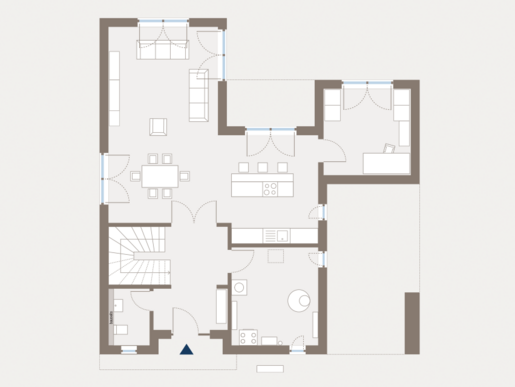 Grundriss Erdgeschoss Bauhaus Cult 1 von allkauf 