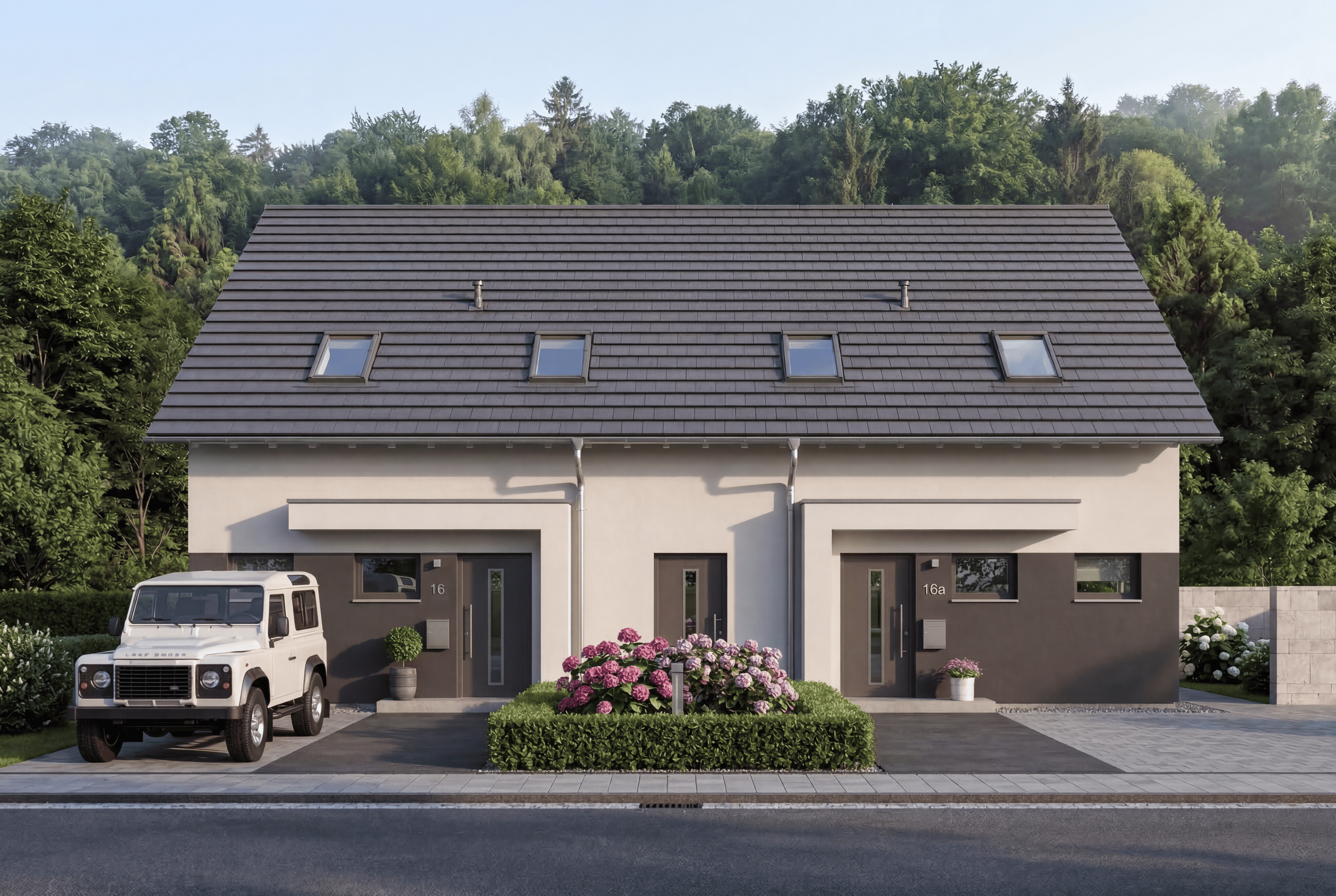 Mehrfamilienhaus Generation 7 von allkauf, Vorderansicht am Tag